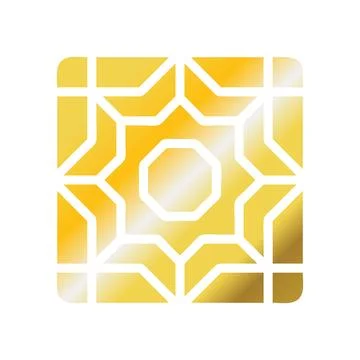 Decoration icon solid gradient golden colour ramadan symbol illustration pe.. Stock Illustration