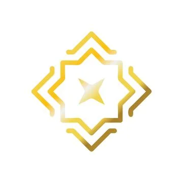 Decoration icon solid gradient golden colour ramadan symbol illustration pe.. Illustrazione stock