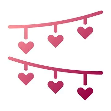 Decoration icon solid gradient red colour mother day symbol illustration. 库存插图