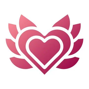 Decoration icon solid gradient red colour mother day symbol illustration. Stock Illustration