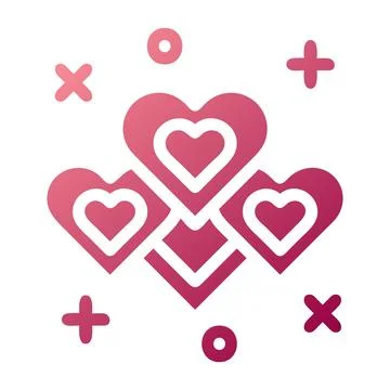 Decoration icon solid gradient red colour mother day symbol illustration. Stock Illustration