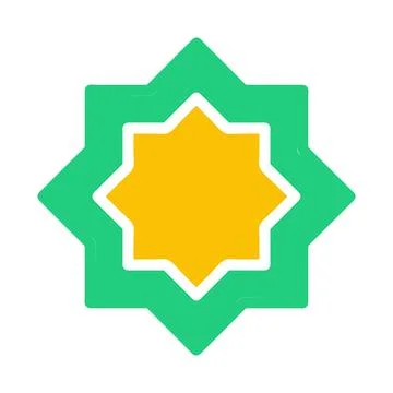 Decoration icon solid green yellow style ramadan illustration vector elemen.. Illustrazione stock