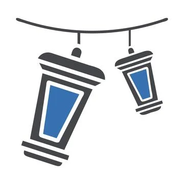 Decoration icon solid grey blue style ramadan illustration vector element a.. Illustrazione stock