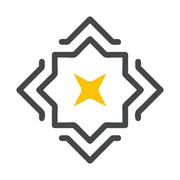 Decoration icon solid grey yellow style ramadan illustration vector element.. Illustrazione stock