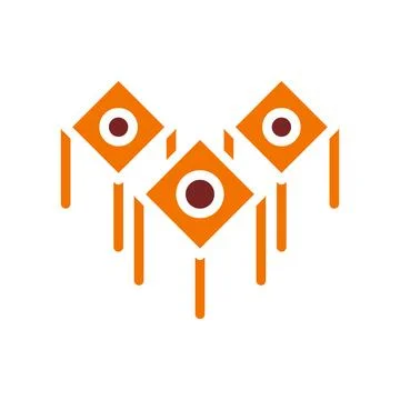 Decoration icon solid orange brown colour chinese new year symbol perfect. イラスト素材