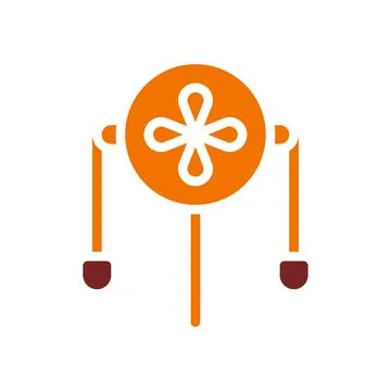 Decoration icon solid orange brown colour chinese new year symbol perfect. イラスト素材