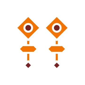 Decoration icon solid orange brown colour chinese new year symbol perfect. イラスト素材