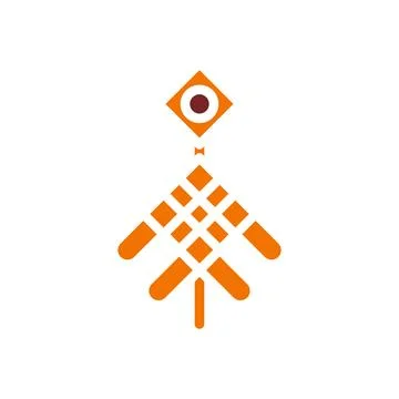 Decoration icon solid orange brown colour chinese new year symbol perfect. イラスト素材