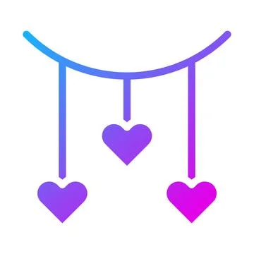 Decoration icon solid purple style valentine illustration vector element an.. Stock Illustration
