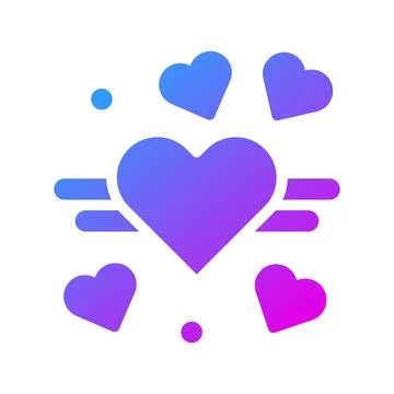 Decoration icon solid purple style valentine illustration vector element an.. Stock Illustration
