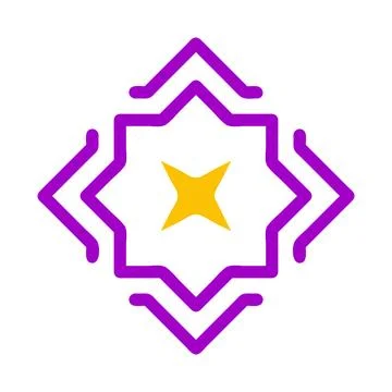 Decoration icon solid purple yellow style ramadan illustration vector eleme.. Stock Illustration