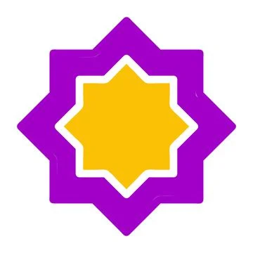 Decoration icon solid purple yellow style ramadan illustration vector eleme.. Illustrazione stock