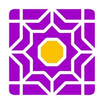 Decoration icon solid purple yellow style ramadan illustration vector eleme.. Stock Illustration