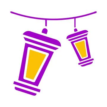 Decoration icon solid purple yellow style ramadan illustration vector eleme.. 스톡 일러스트