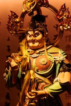 Decoration inside the beautiful Buddha Tooth Relic Temple in Singapore Stock Photos