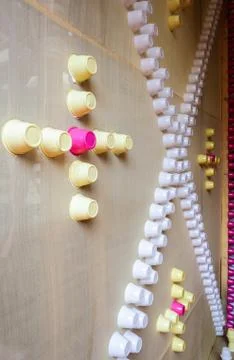 Decoration inside a pandal, temporary structure, Durga Worship F Stock Photos