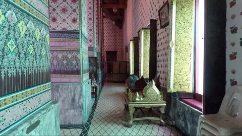 Decoration Inside Temple, Wat Arun Temple Compound, Thonburi, Bangkok, Thailand Stock Footage 291258068