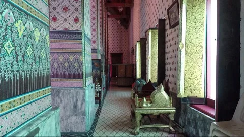 Decoration Inside Temple, Wat Arun Temple Compound, Thonburi, Bangkok, Thailand Stock Footage 291258094