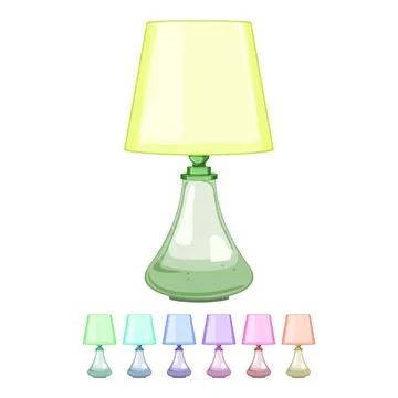 Decoration lamp table cartoon vector graphic Stock Illustration