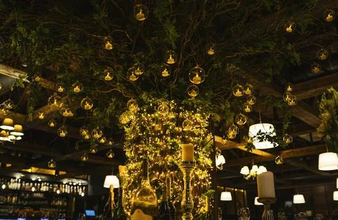 Decoration lights in the restaurant Foto stock