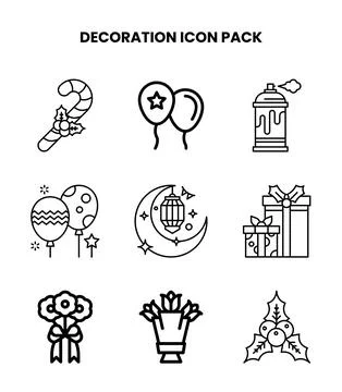 Decoration Line Bundle Icons Pack イラスト素材