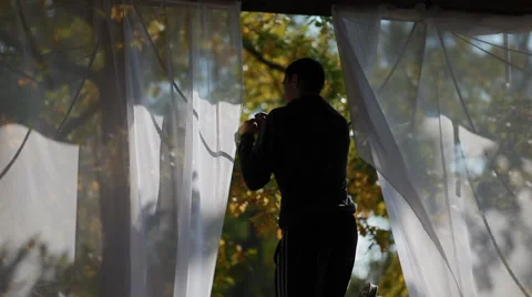 Decoration of location for the party Stock Footage 45861674