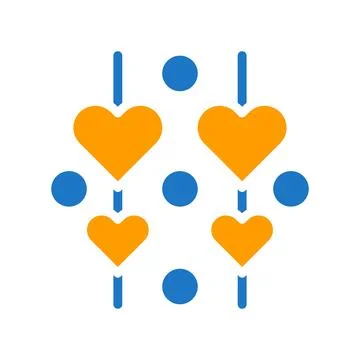 Decoration love icon solid blue orange style valentine illustration symbol .. Illustrazione stock