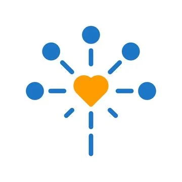 Decoration love icon solid blue orange style valentine illustration symbol .. 스톡 일러스트