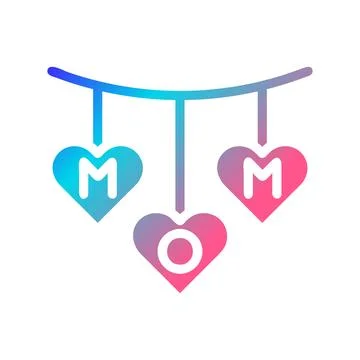 Decoration love icon solid gradient red purple blue colour mother day symbo.. Stock Illustration