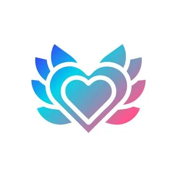 Decoration love icon solid gradient red purple blue colour mother day symbo.. 库存插图