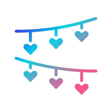 Decoration love icon solid gradient red purple blue colour mother day symbo.. Stock Illustration