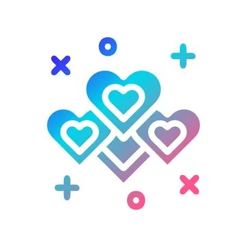 Decoration love icon solid gradient red purple blue colour mother day symbo.. 库存插图