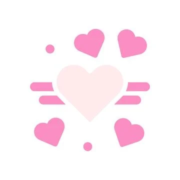 Decoration love Icon solid pink white style valentine illustration symbol p.. イラスト素材