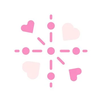Decoration love Icon solid pink white style valentine illustration symbol p.. イラスト素材