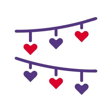 Decoration love icon solid red purple colour mother day symbol illustration. Stock Illustration