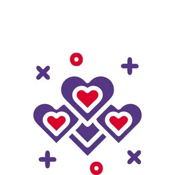 Decoration love icon solid red purple colour mother day symbol illustration. Illustrazione stock