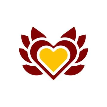 Decoration love icon solid red yellow colour mother day symbol illustration. 스톡 일러스트