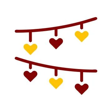 Decoration love icon solid red yellow colour mother day symbol illustration. Illustrazione stock