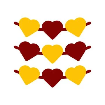 Decoration love icon solid red yellow colour mother day symbol illustration. Illustrazione stock