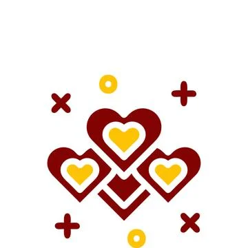 Decoration love icon solid red yellow colour mother day symbol illustration. Illustrazione stock