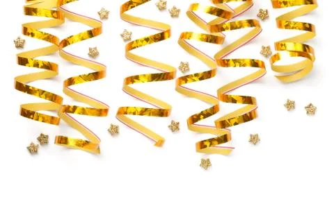 Decoration Made Of Gold Serpentines Stock Photos