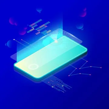 Decoration for modern technology with smartphone Stock Illustration