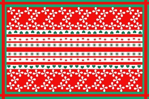 The decoration of multi geometric shape form a striped pattern Stock Illustration