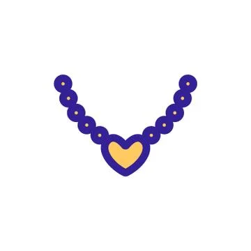 Decoration on the neck of the icon vector. Isolated contour symbol illustration Illustration