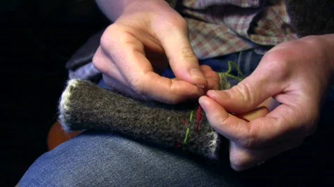 Decoration with needlework Stock Footage 596403