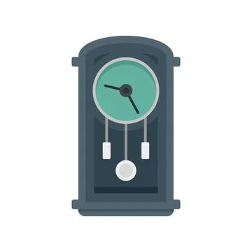 Decoration pendulum clock icon flat isolated vector 스톡 일러스트