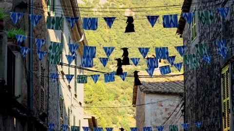 Decoration of pennants moving Stock Footage 283353610