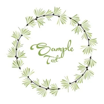 Decoration of pine branches Stock Illustration