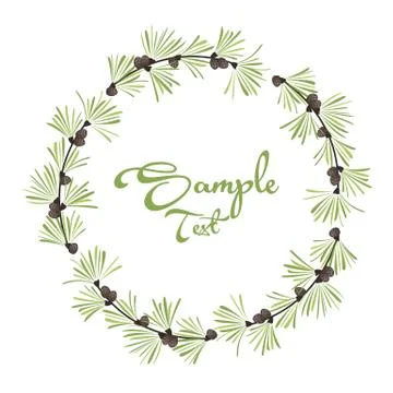 Decoration of pine branches Illustrazione stock