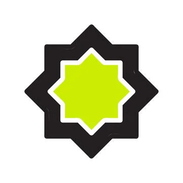 Decoration Ramadan icon solid black green colour ramadan symbol illustratio.. Illustrazione stock